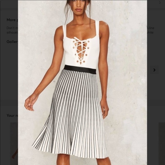 Lulus Dresses & Skirts - Lulus white and black striped midi skirt